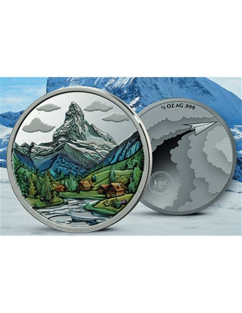 Moneda de Plata Impresiones de la Tierra ALPINE de 1/2 oz, 500 Fran...