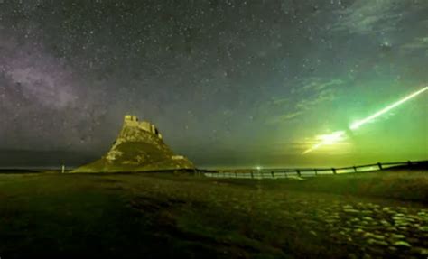 Rare green fireball meteor erupts above historic Viking raid site in the UK