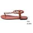 Brown Sandals For Womens Round Toe Open Toe Thong Design Flat Soft Sole ...