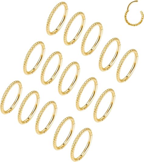 16G 18G 20G Surgical Steel Nose Septum Rings Hoops - Stainless Steel Hinged Clicker Segment Nose ...