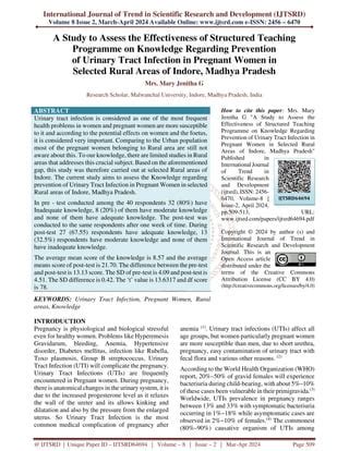 A Study to Assess the Effectiveness of Structured Teaching Programme on ...