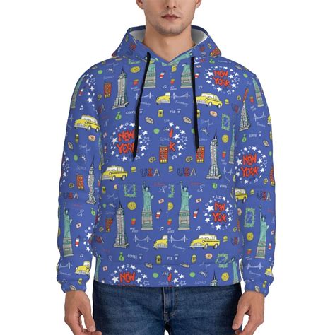 Junzan New-York City for Men's Hoodie - Fall Pullover Hooded Sweatshirt ...