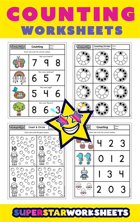 Kindergarten Counting Worksheets - Superstar Worksheets