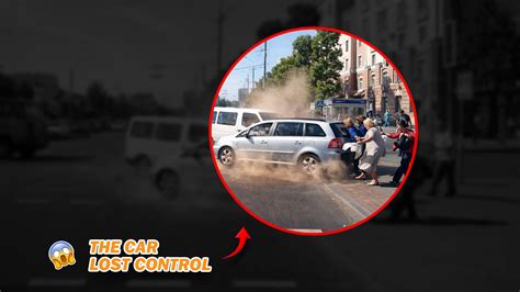 Out Of Control Car Strikes Pedestrian While Walking