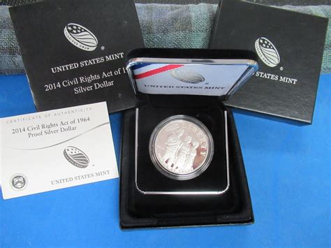 2014-P Civil Rights Act Of 1964 Commemorative Silver $1 Unc Box & COA ...