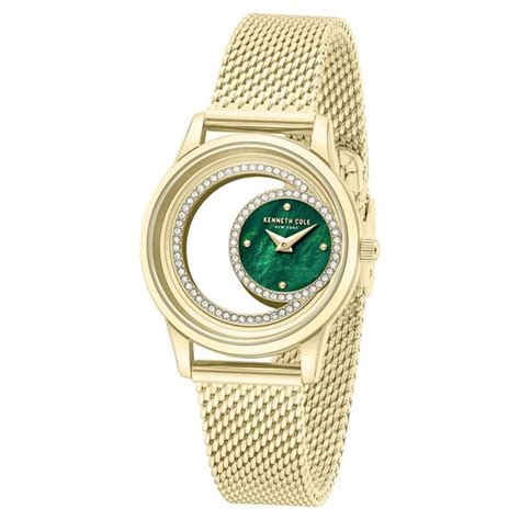Buy Online Kenneth Cole Quartz Analog Green Mother of Pearl Dial Golden ...