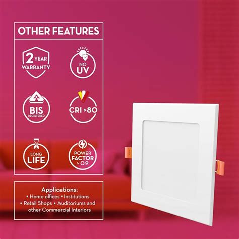 Home / Crompton Platina Star Slim 12W Round LED Panel Light | 6500K ...