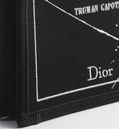 A5 Triangle Pouch Black and White Book Cover Embroidery | DIOR