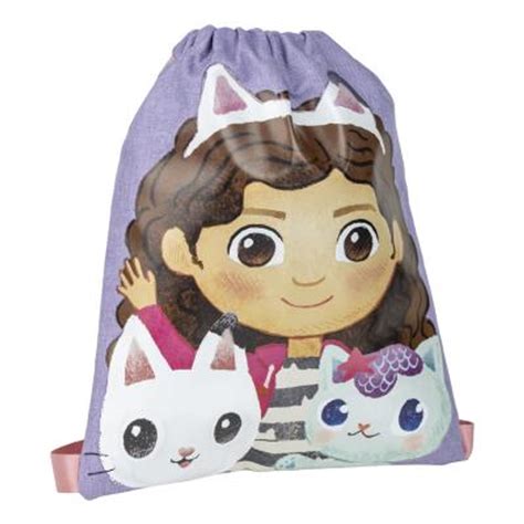 Saquito Escolar Gabby's Dollhouse Lila 27x33cm | Producto Oficial ...
