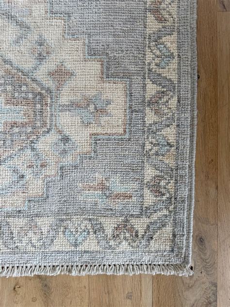 Buy Vintage Oushak Runner Rug, Neutral Beige Turkish Wool Rug, Faded ...