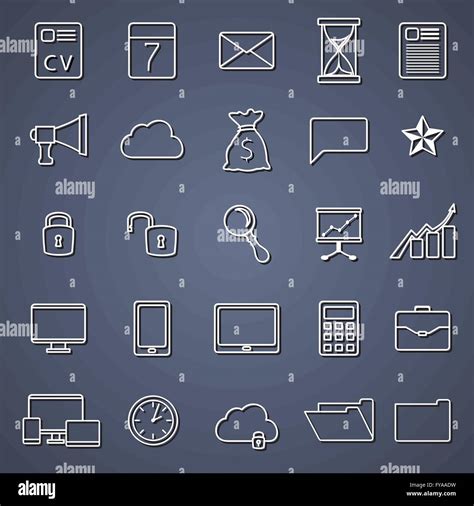 Business statistics outline icons Stock Vector Images - Alamy