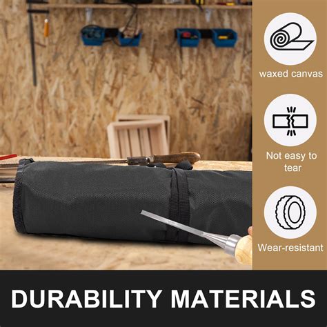 16 Pockets Wrench Roll Organizer, 24in Large Rolled Tool Pouch Bag with ...