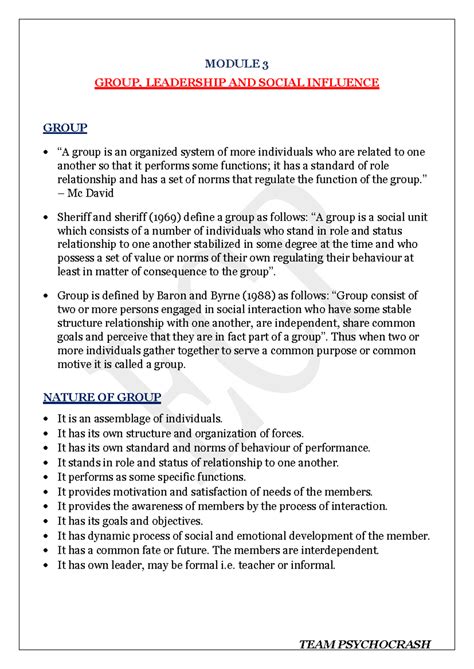 ECP 5TH SEM: Group Dynamics, Leadership & Social Influence Insights ...