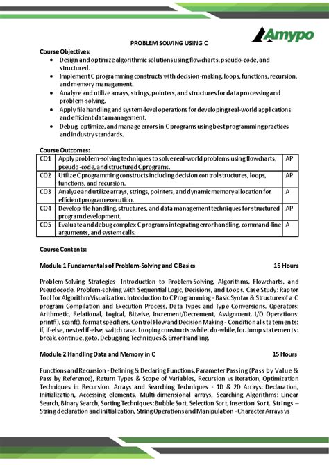 C Programming - Problem Solving Techniques and Course Overview - Studocu