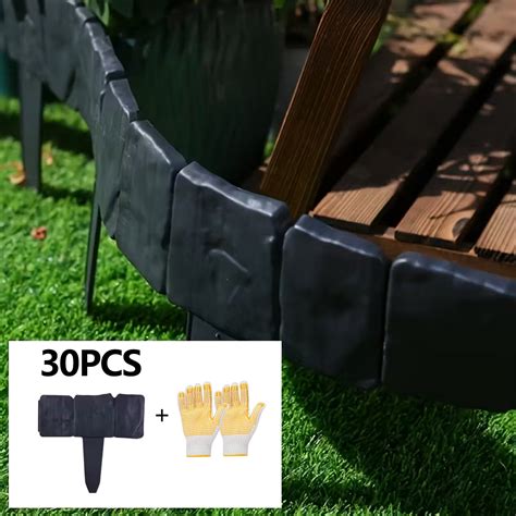 30Pcs 9.84'' L x 9.06'' H Garden Edging Border Landscape Edging Lawn ...