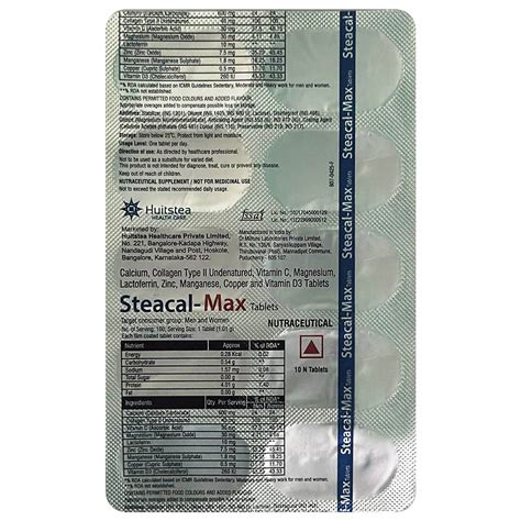 Buy Steacal-Max Tablet 10's | 19 Minutes Delivery | Apollo Pharmacy