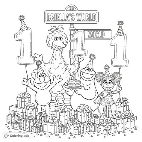 Sesame Street Party Celebration - Coloring.app