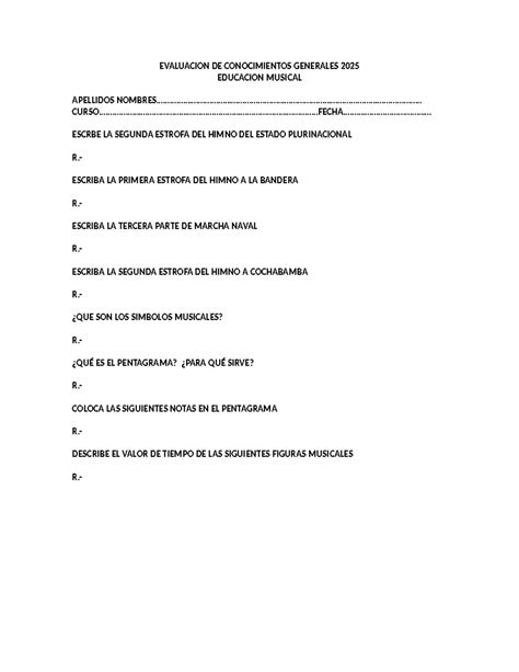 Evaluacion DE Conocimientos Generales 2024 - EVALUACION DE ...