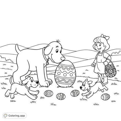 Clifford's Easter Egg Hunt - Coloring.app