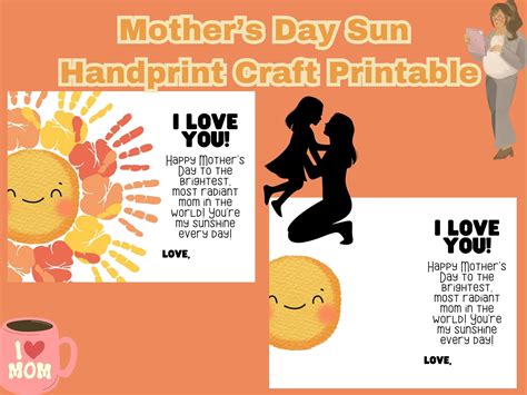 Free Mother's Day Sun Handprint Craft Printable - Our WabiSabi Life