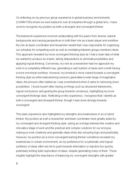 Reflecting on Group Dynamics in Global Business (COMM1150) - Studocu