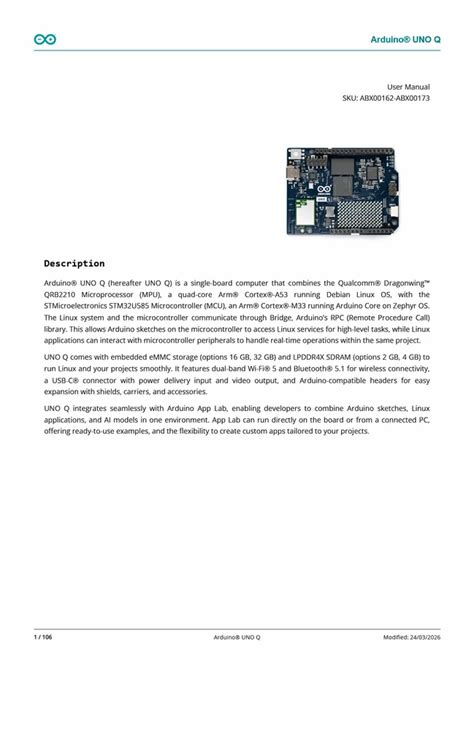 Official Arduino UNO Q Single Board Computer Dual Core MPU at ₹ 1600 ...