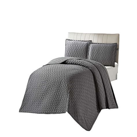 CUBRECAMA DELGADO SEMI ACOLCHADO PLAZA Y MEDIA 180X230 CM GRIS 01 | Lider