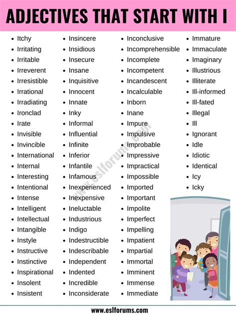 Adjectives that Start with I: List of 90 Adjectives Starting with I in ...