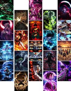 Demon Slayer Anime Poster Set of 20 (4x6 Inch) | Dark & Aesthetic Wall ...