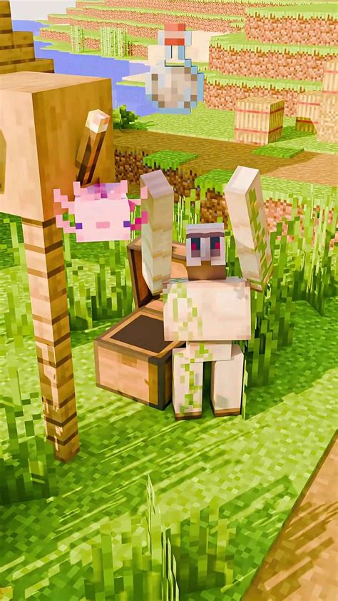 Minecraft villager caught cheating with iron golem satisfying 3D simulation