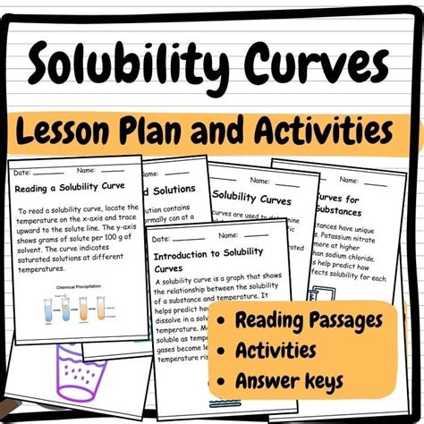 Solubility Curves Science Reading Comprehension Passages Worksheets