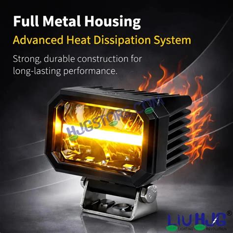 HJG W-07 Minus Cube Foglight 50W White/Amber Foglight White/Yellow DRL ...