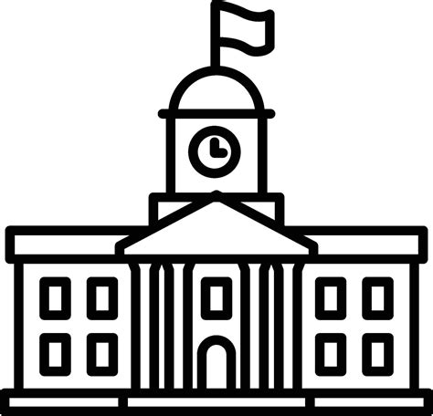City Hall Municipal Building Outline Icon 79694665 Vector Art at Vecteezy