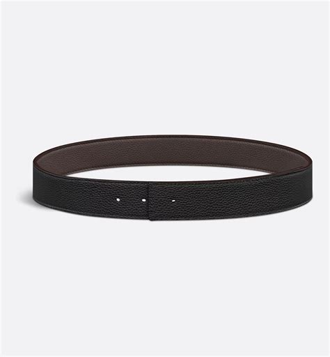 Reversible Belt Strap Brown Grained Calfskin and Black Grained Calfskin, 35 MM | DIOR