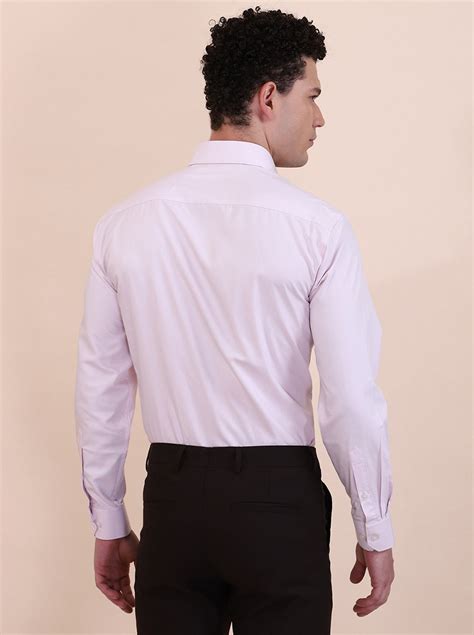 Greenfibre Light Pink Solid Formal Shirt | Regular Fit | Full Sleeve ...