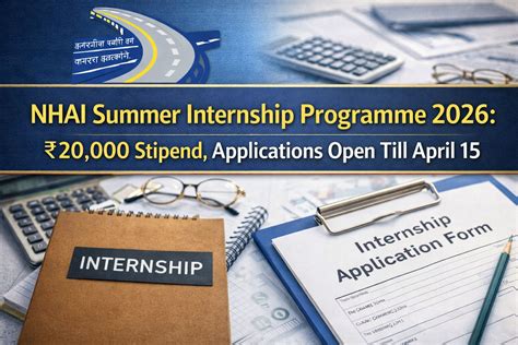 NHAI Summer Internship Programme 2026: ₹20,000 Stipend, Applications ...