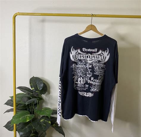 JapanBrand Dragon Affliction Cyber Gothic Punk Double Sleeve, Men's ...