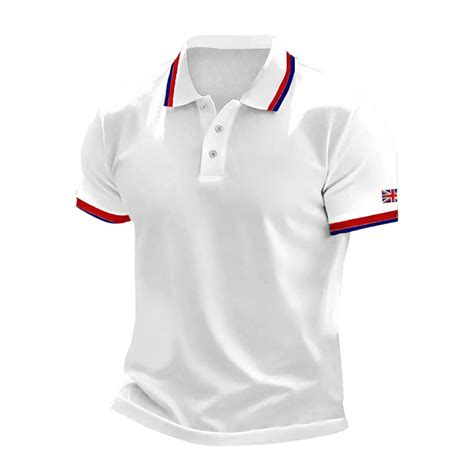 Polos for Men Men's Short Sleeve Button Front Polo Shirt British Design ...