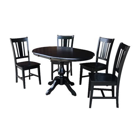 International Concepts Black Traditional Dining Room Set with Round ...