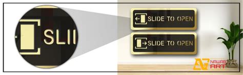 SLIDE TO OPEN DOOR Golden Sign Board Golgen With (Key Chain) Premium ...