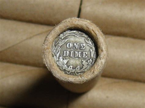 UNSEARCHED!! Mercury Dime Roll Capped with Barber Dimes on Both Ends ...