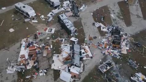 Drone video shows likely tornado damage in Florida RV park | Fox Weather
