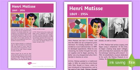 Top 10 Activities about Henri Matisse for Kids - Twinkl
