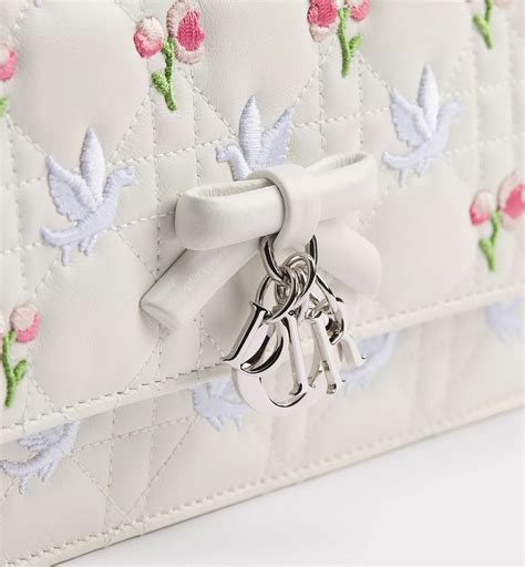 Dioramour My Dior Mini Bag White Cannage Lambskin Embroidered with ...