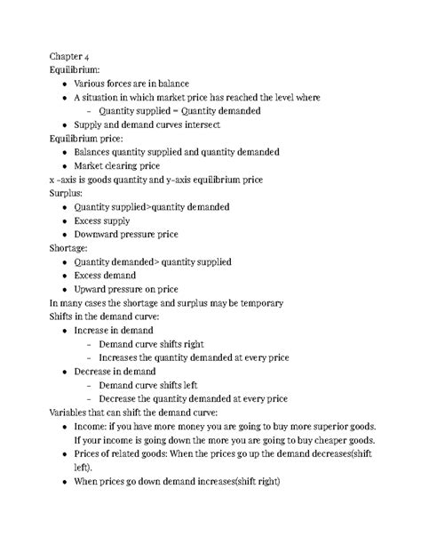 Chapter 4 & 5: Equilibrium and Elasticity of Demand - Studocu