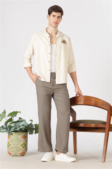 Buy Free Flow 100% Cotton Parallel Fit Pants - Hamptons