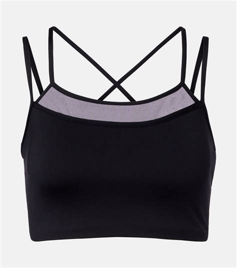 Cooper tulle-trimmed sports bra in black - Eres | Mytheresa