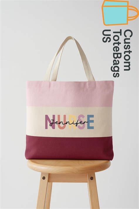 Custom Name Nurse Tote Bag, Personalized Colorful Nurse Canvas Bag,gift ...