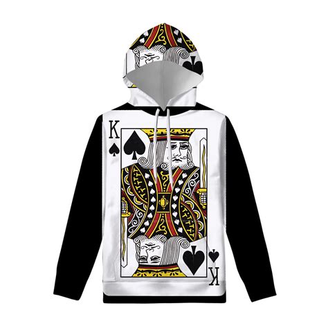 King Card Hoodie King Of Spades Playing Card Print Pullover Hoodie ...