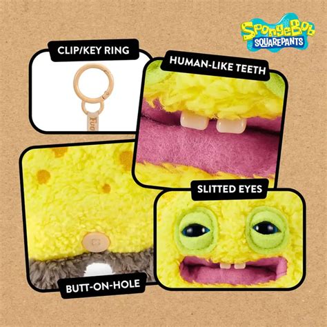 Zuru Fuggler SpongeBob SquarePants 5 Inch Keyring Plush Funny Ugly ...